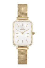 Load image into Gallery viewer, Petite Quadro Damen Uhr Gold Dw00100668