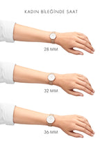 Load image into Gallery viewer, Women's Petite Sterling Silver Watch &amp; White 28mm